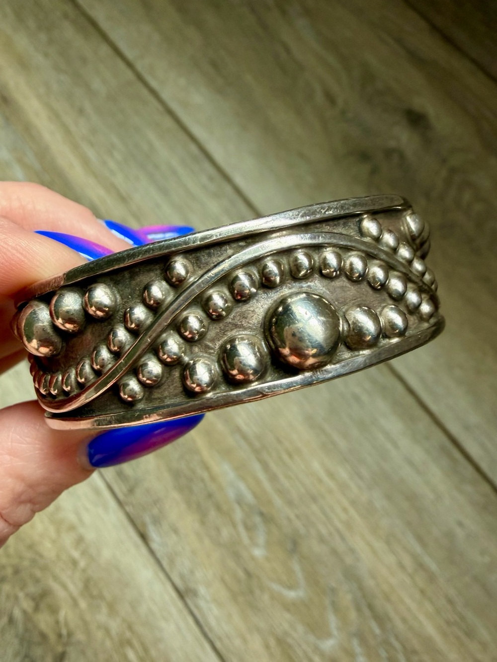 Taxco Mexican Sterling Silver Bangle — FREE SHIPPING